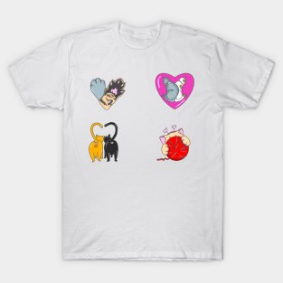 Adorable Valentine's Day Cats | Love Cute Kitty Love Heartwarming Cat themed Gift T-Shirt